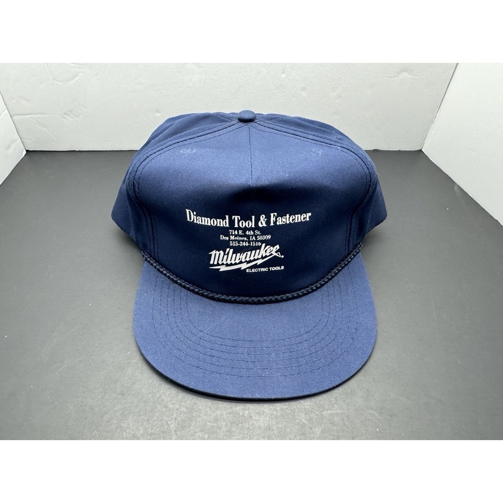 2 Vtg Milwaukee Electric Tools ~ Des Moines IA Iowa ~ Rope Hat Cap Snapback‎ - Picture 2 of 16